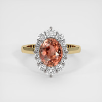 2.00 Ct. Padparadscha Sapphire Ring, 18K White & Yellow 1