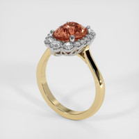 2.00 Ct. Padparadscha Sapphire Ring, 18K White & Yellow 2