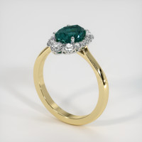 2.15 Ct. Bluish Green Sapphire Ring, 18K White & Yellow 2