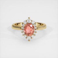 1.17 Ct. Padparadscha Sapphire Ring, 10K Yellow Gold 1