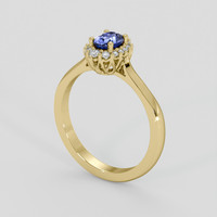 0.54 Ct. Blue Sapphire Ring, 10K Yellow Gold 2
