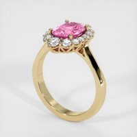 2.09 Ct. Pink Sapphire Ring, 14K Yellow Gold 2