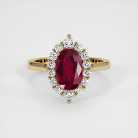 2.59 Ct. Ruby Ring, 14K Yellow Gold 1