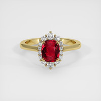 1.56 Ct. Ruby Ring, 14K Yellow Gold 1