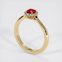 0.51 Ct. Ruby Ring, 14K Yellow Gold 2