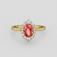1.52 Ct. Padparadscha Sapphire Ring, 14K Yellow Gold 1