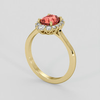 1.52 Ct. Padparadscha Sapphire Ring, 14K Yellow Gold 2