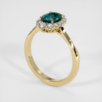 1.22 Ct. Bluish Green Sapphire Ring, 14K Yellow Gold 2
