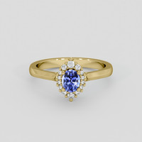 0.54 Ct. Blue Sapphire Ring, 14K Yellow Gold 1