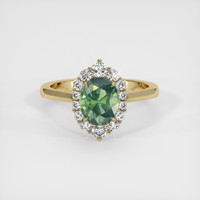 1.55 Ct. Green Sapphire Ring, 14K Yellow Gold 1