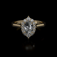 0.96 Ct. White Sapphire Ring, 14K Yellow Gold 1