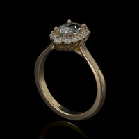0.96 Ct. White Sapphire Ring, 14K Yellow Gold 2