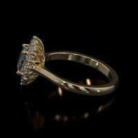 0.96 Ct. White Sapphire Ring, 14K Yellow Gold 4