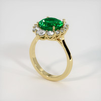 3.71 Ct. Emerald Ring, 18K Yellow Gold 2