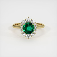 1.23 Ct. Emerald Ring, 18K Yellow Gold 1