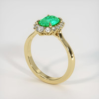 0.94 Ct. Emerald Ring, 18K Yellow Gold 2