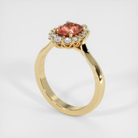 1.17 Ct. Padparadscha Sapphire Ring, 18K Yellow Gold 2