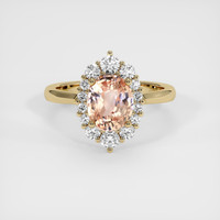 2.12 Ct. Padparadscha Sapphire Ring, 18K Yellow Gold 1