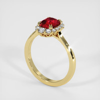 1.56 Ct. Ruby Ring, 18K Yellow Gold 2