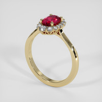 1.39 Ct. Pinkish Red Ruby Ring, 18K Yellow Gold 2