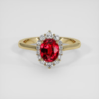 1.51 Ct. Ruby Ring, 18K Yellow Gold 1