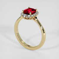 1.51 Ct. Ruby Ring, 18K Yellow Gold 2