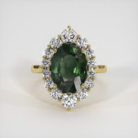 5.21 Ct. Green Sapphire Ring, 18K Yellow Gold 1