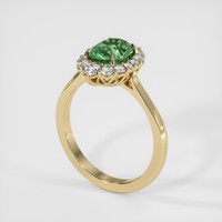 1.55 Ct. Green Sapphire Ring, 18K Yellow Gold 2