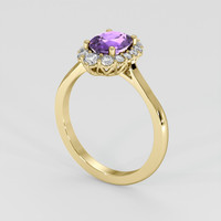 1.22 Ct. Pinkish Purple Sapphire Ring, 18K Yellow Gold 2