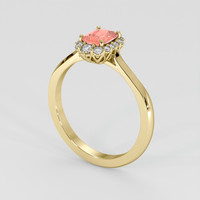 0.58 Ct. Padparadscha Sapphire Ring, 18K Yellow Gold 2