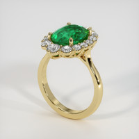 3.03 Ct. Emerald Ring, 18K Yellow Gold 2