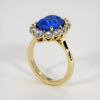 5.82 Ct. Blue Sapphire Ring, 18K Yellow Gold 2