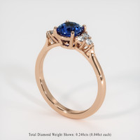 1.59 Ct. Blue Sapphire Ring, 14K Rose Gold 2
