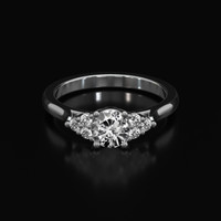 0.53 Ct. White Sapphire Ring, 18K White Gold 1