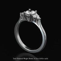 0.53 Ct. White Sapphire Ring, 18K White Gold 2