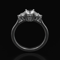 0.53 Ct. White Sapphire Ring, 18K White Gold 3
