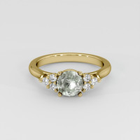 1.05 Ct. Green Sapphire Ring, 14K Yellow Gold 1
