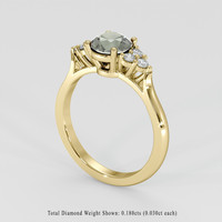 1.05 Ct. Green Sapphire Ring, 18K Yellow Gold 2