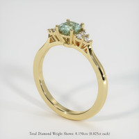 0.79 Ct. Sapphire Ring, 18K Yellow Gold 2