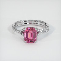2.08 Ct. Pink Sapphire Ring, Platinum 950 1