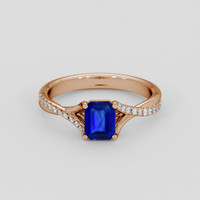 1.11 Ct. Blue Sapphire Ring, 14K Rose Gold 1