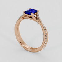 1.11 Ct. Blue Sapphire Ring, 14K Rose Gold 2