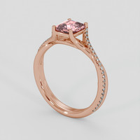 1.05 Ct. Padparadscha Sapphire Ring, 14K Rose Gold 2