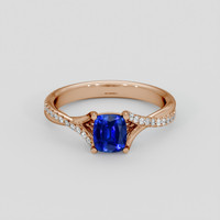 1.04 Ct. Blue Sapphire Ring, 14K Rose Gold 1