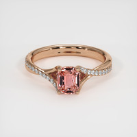1.22 Ct. Padparadscha Sapphire Ring, 14K Rose Gold 1