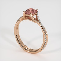 1.22 Ct. Padparadscha Sapphire Ring, 14K Rose Gold 2