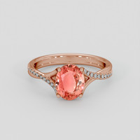 1.44 Ct. Padparadscha Sapphire Ring, 14K Rose Gold 1