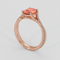1.44 Ct. Padparadscha Sapphire Ring, 14K Rose Gold 2