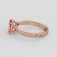 1.44 Ct. Padparadscha Sapphire Ring, 14K Rose Gold 4