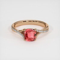 1.52 Ct. Padparadscha Sapphire Ring, 14K Rose Gold 1
